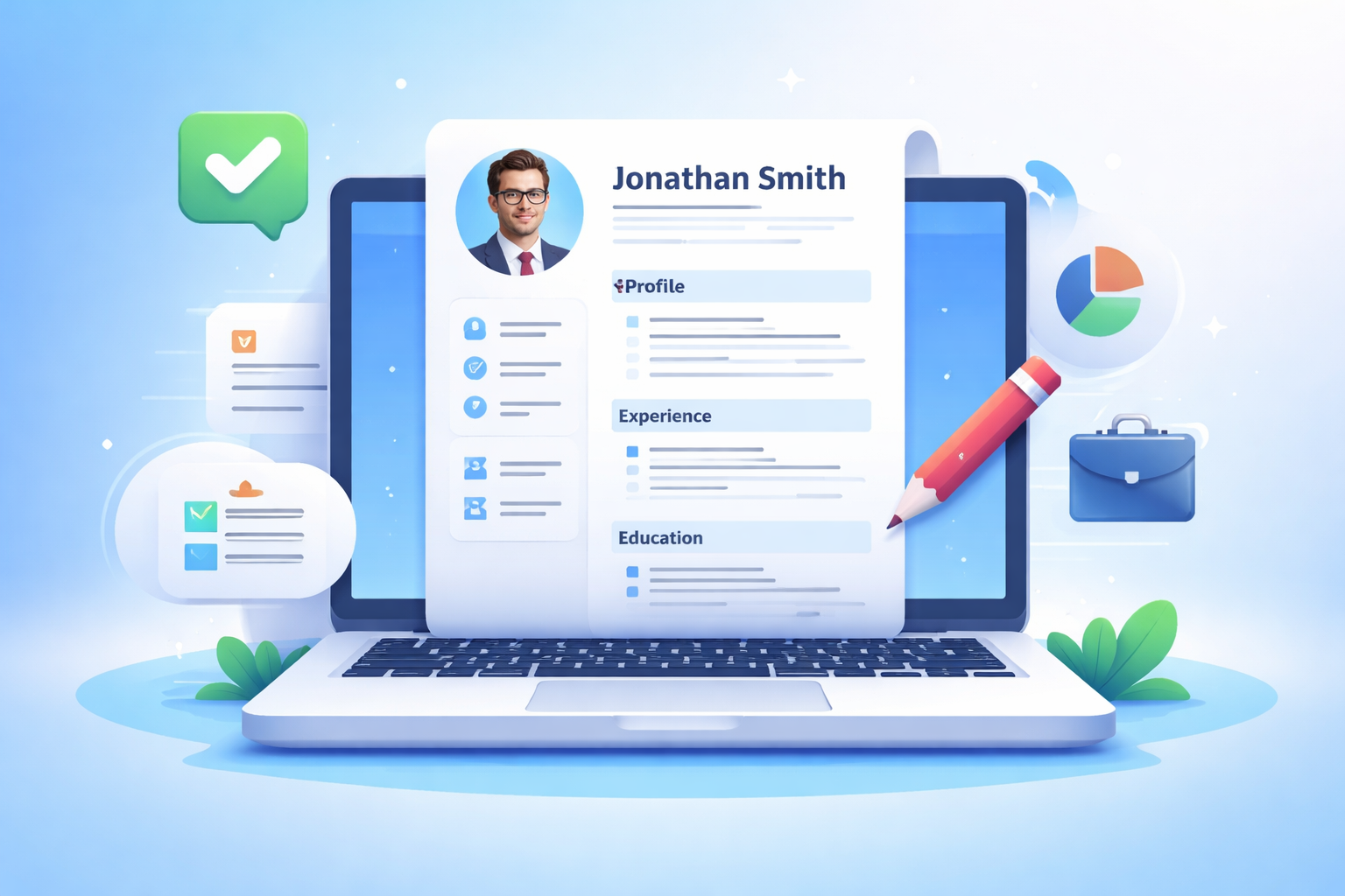 Interfaz de CVGo mostrando plantilla de currículum